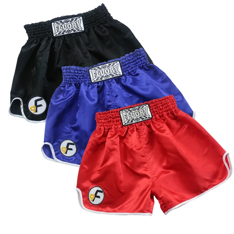 Fluory kids and adult boxing shorts customed mma shorts 100 polyester