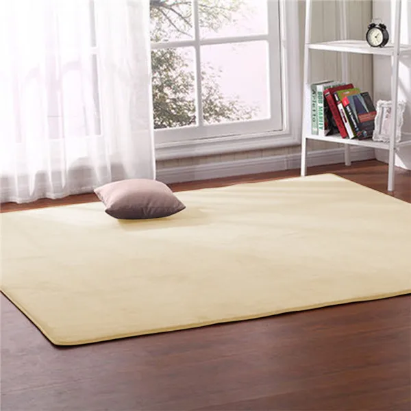 Нордический простой коралловый бархат сплошной цвет ковер журнальный столик для гостиной одеяло прикроватное одеяло для спальни толстый коралловый флисовый коврик - Цвет: 2