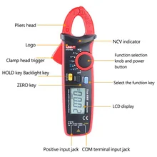 Цифровой клещи мультиметр AC/DC Ток Напряжение конденсатор сопротивление температура тестер Вольтметр термометр-40~ 1000C