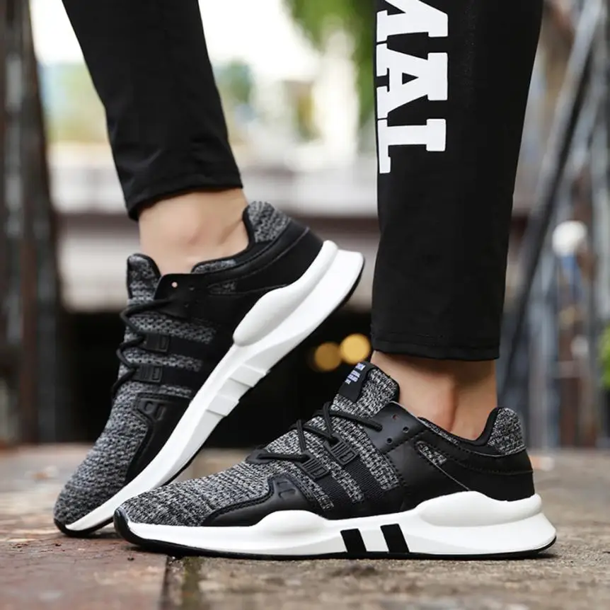 outdoor hot sale walking running sports shoes for adult men lace up sneakers comfortable mesh