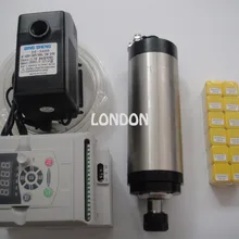 220 кВт в шпиндель с водным охлаждением комплект ER20 фрезерный мотор шпинделя+ кВт VFD+ 80 зажим+ водяной насос+ 12 шт. ER20