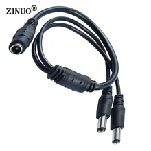 Zinuo 1 шт. разъем адаптера Splitter кабель 1 DC Женский до 2 Jack DC штекер кабеля для видеонаблюдения Камера светодиодные ленты свет
