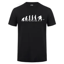 Эволюция хоккейный игрок Молодежный топ Клубная хлопковая Футболка забавные подарки на день рождения для ледяного хоккейного плеера Мужская футболка с короткими рукавами