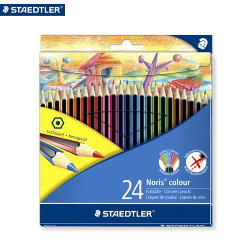 STAEDTLER 24Colors Noris Color Pencil German Imports Hexagonal Green  Non-toxic Colored Painting Children Crayon De Couleur