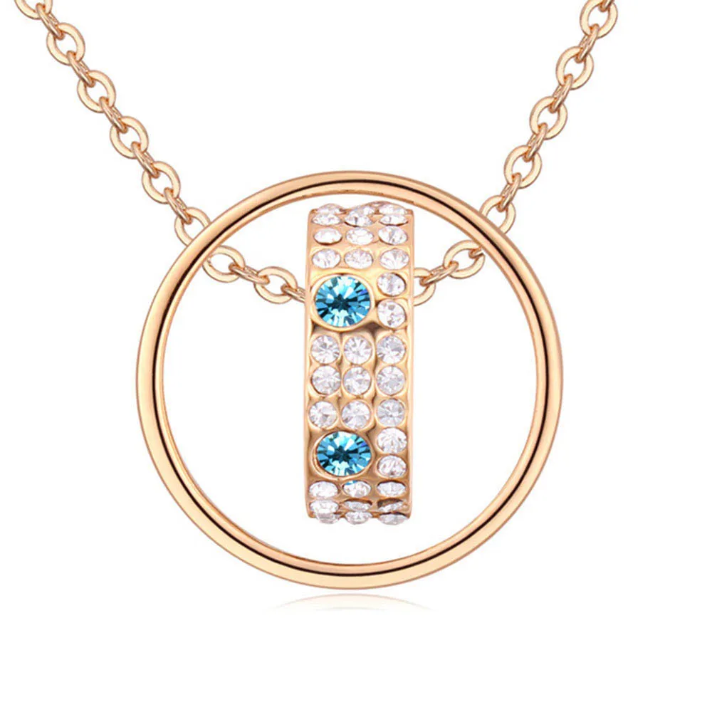 

2017 New Charming Simple Round style woman necklace with Genuine Czech crystal for Mother's Day gift wholesale