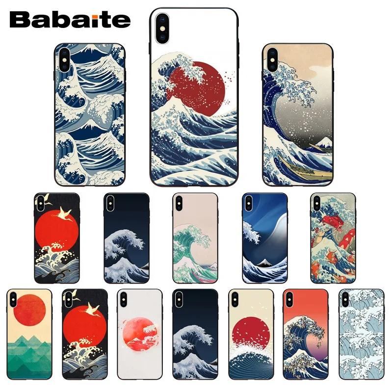 Для iphone 11pro max Wave Art Japanese Green Illust чехол для телефона iPhone 5 5Sx 6 7 7plus 8 8Plus X XS MAX XR |