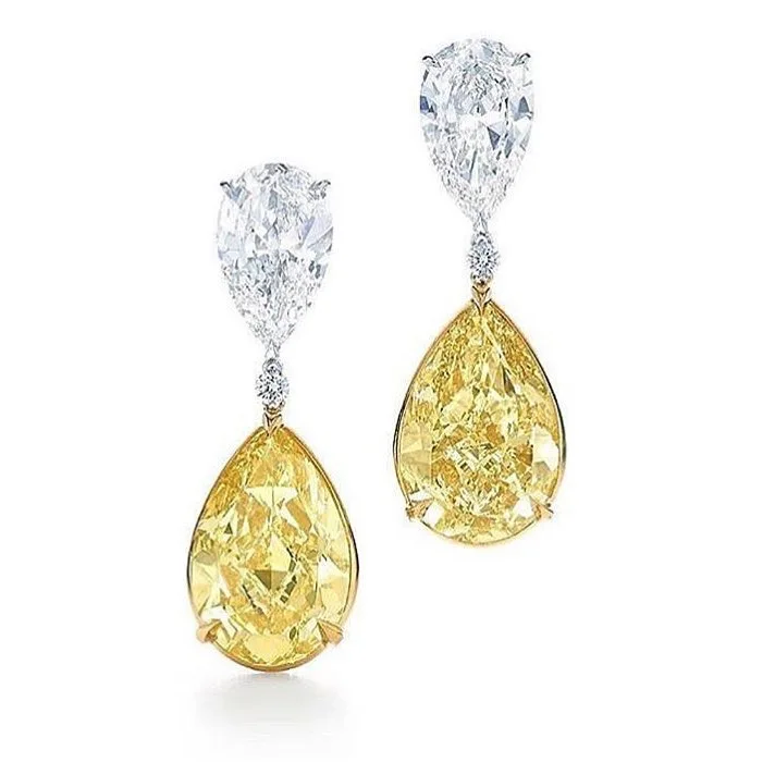 

New FASHION Clear Water Drop white gold with Cubic Zirconia Long Dangle Earrings for Women
