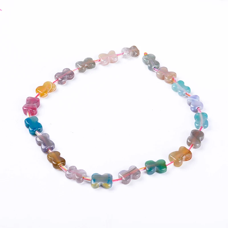 Top Quality Semi-precious Cute Little Bear Crack Stripe Natural Stone Agata Beads DIY Jewelry Making For Necklace