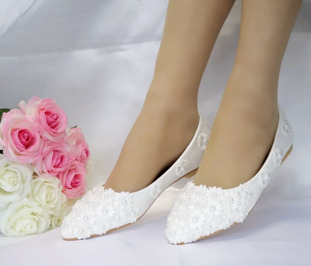 Балетки на плоской подошве, украшенные кристаллами; белые свадебные туфли с жемчугом и кружевом; повседневная обувь на плоской подошве с острым носком на плоской подошве; женская свадебная обувь принцессы на плоской подошве