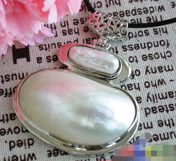 

$wholesale_jewelry_wig$ 48mm white mabe keshi pearl necklace crescent pendant