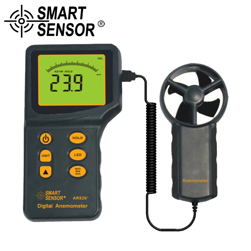 

Multifunctional Anemometer Thermometer Digital Wind Speed Meter diagnostic-tool Air Velocity Temperature Measuring W/ Backlight