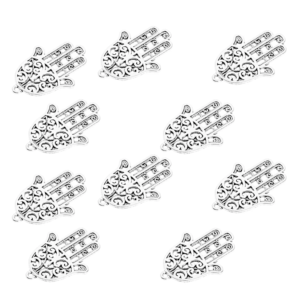 c10 Pieces Alloy Jewelry Making Charms Buddha Palm Pendant Findings DIY Craft Supplies