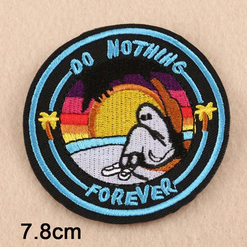 Нашивка для одежды с вышивкой Do Nothing Forever наклейки аксессуары одежды|iron on|iron on patch