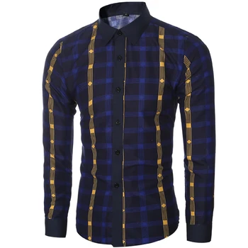 

ZOGAA 2019 New Spring Fashion Brand Men Clothes Slim Fit Men Long Sleeve Shirt Men Plaid Casual Men Shirt Social Plus Size 2XL