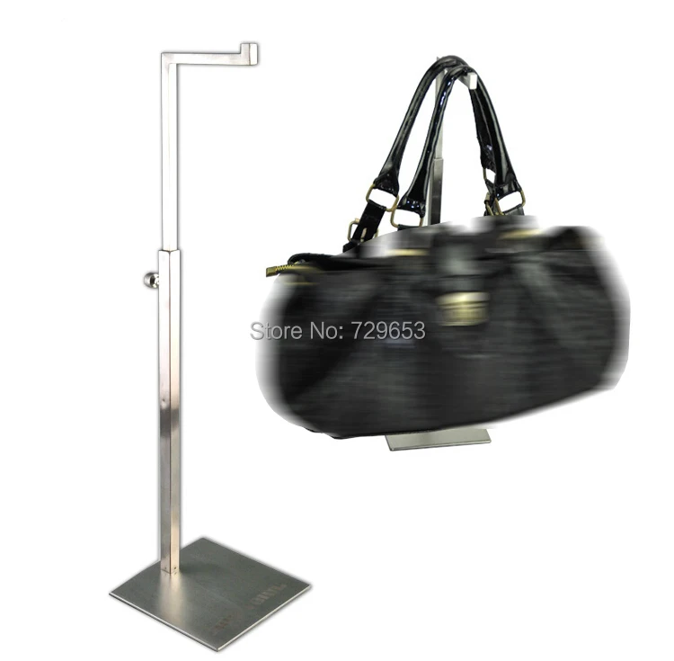 Matte Silver Handbag Display Stands Adjustable Handbag