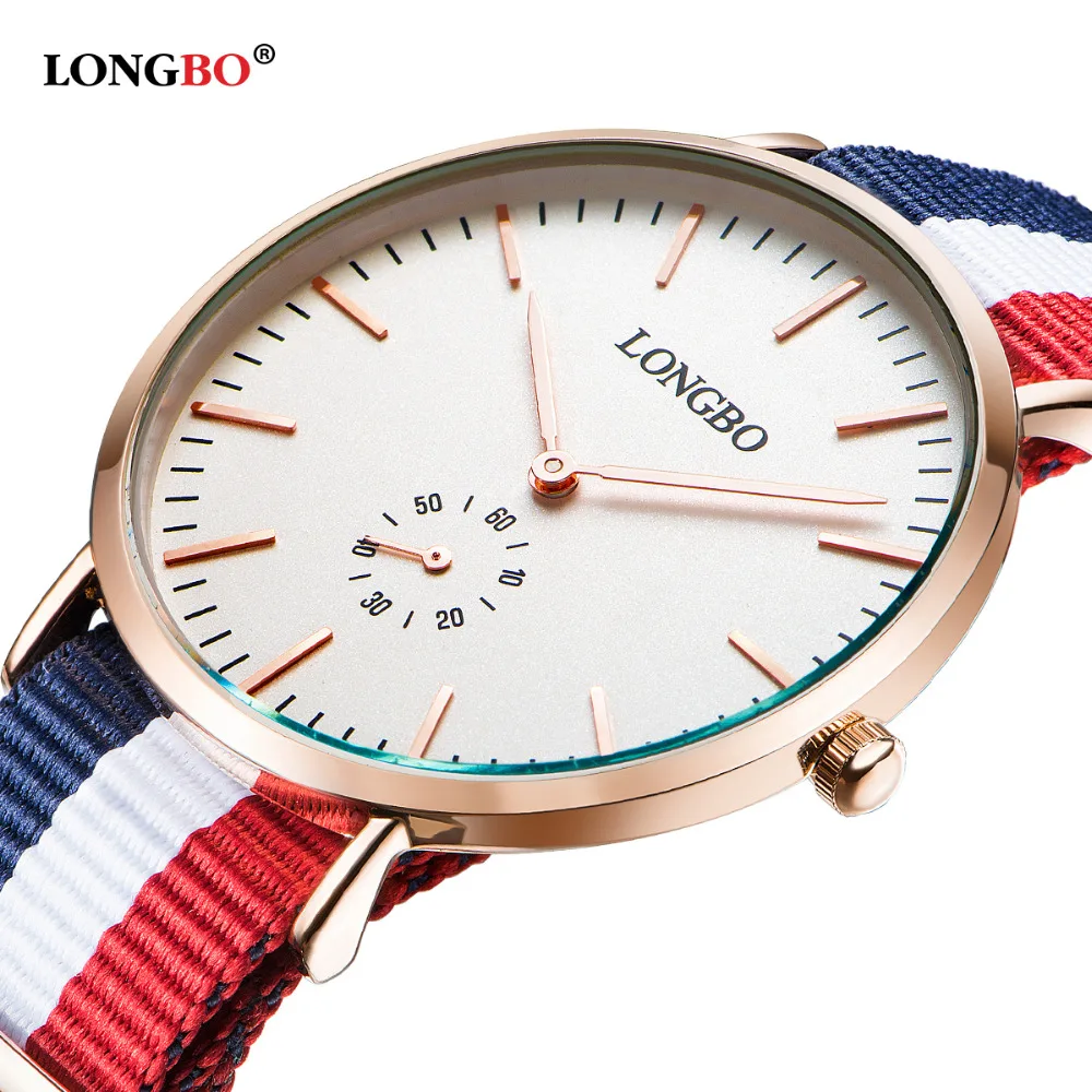 

LONGBO Luxury Leather Strap Brand Watches Sports Men Water Resistant Business Watch Male Ultra-thin Army Wristwatches 80255