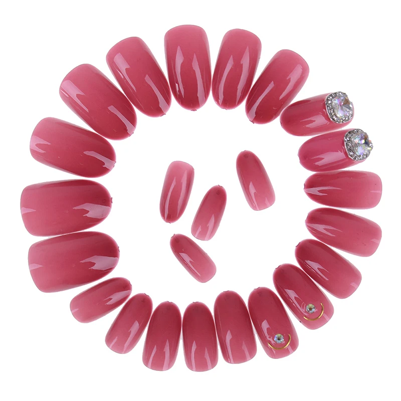 24pcs/set 3d Acrylic Nails Full French Nail Art Tips With Free Nail Adhesive Glue Tape Design Fake Nail Tips 2Styles
