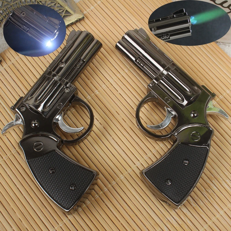 Windproof Lighter Smoking Gadget Metal Pistol Gun Lighter Gift