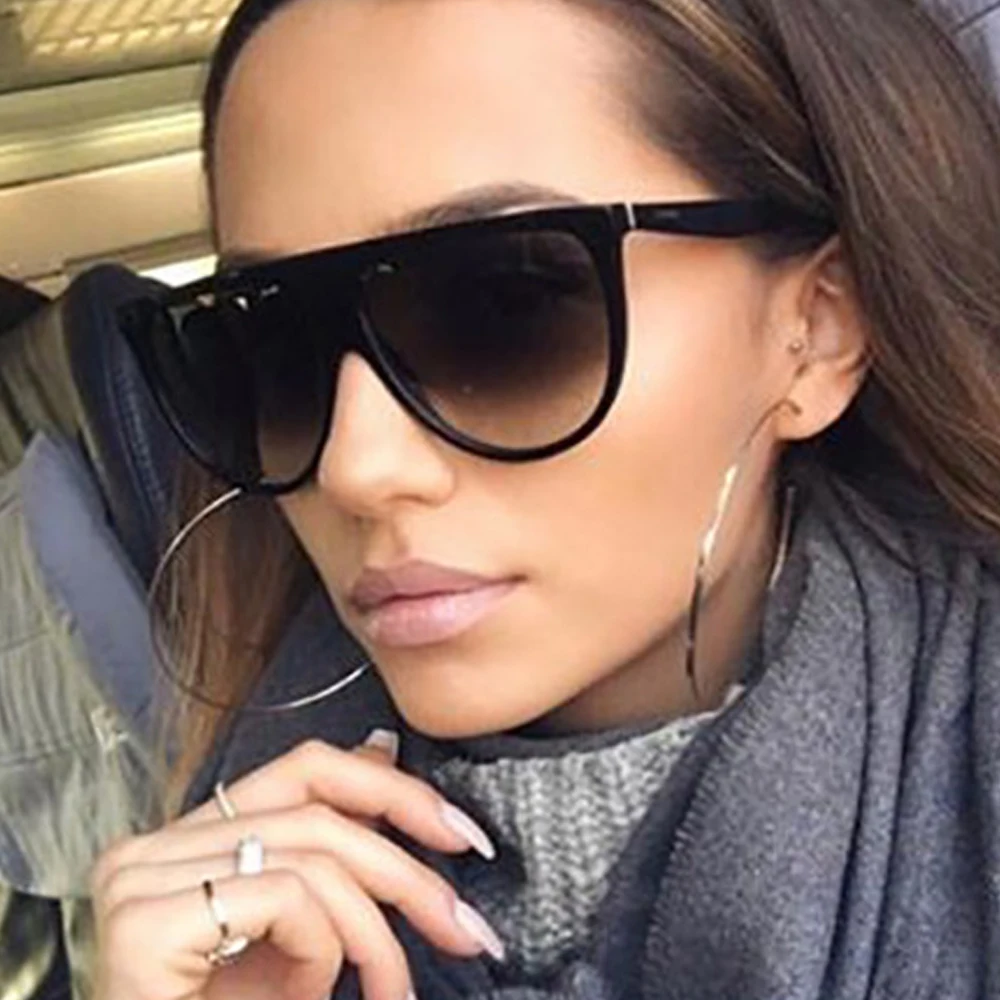 Брендовые дизайнерские Для женщин солнцезащитные очки Винтаж негабаритных