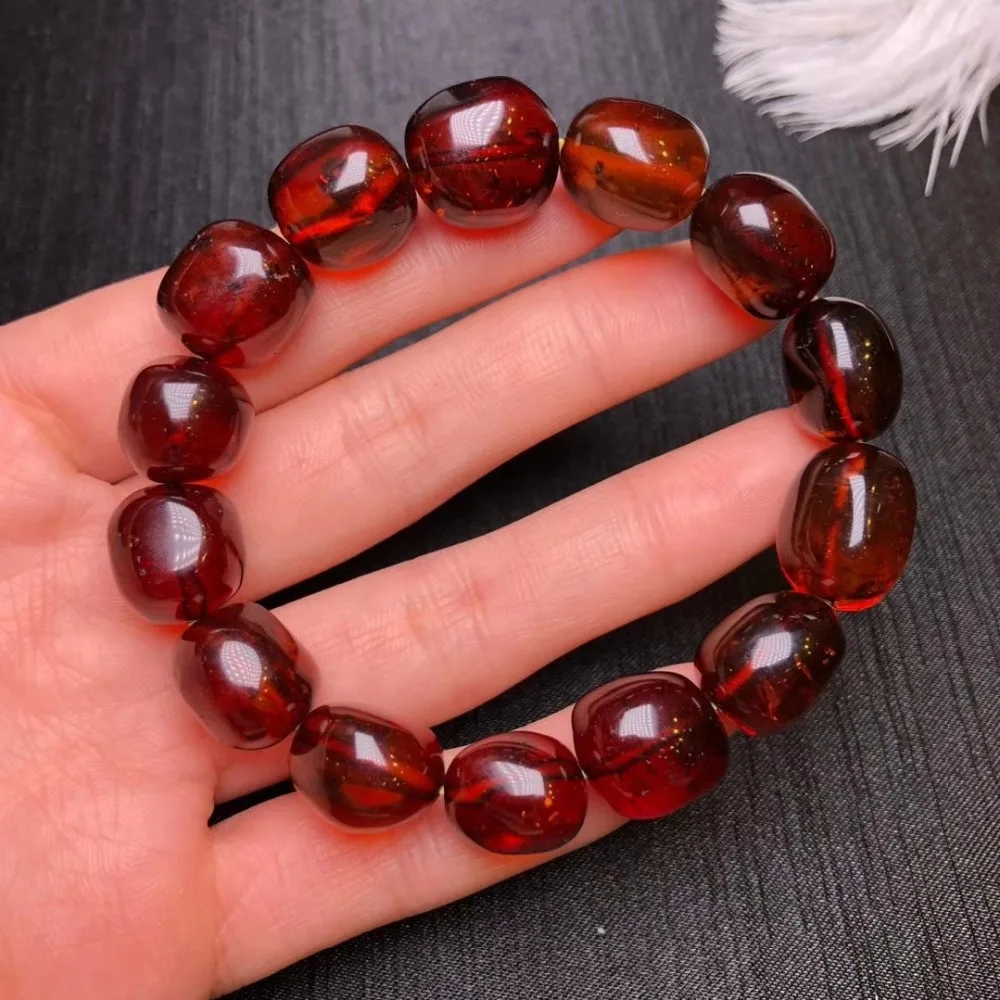 Подлинный натуральный Янтарный кровяной красный драгоценный камень 16x12 мм женский и мужской исцеляющий овальный браслет с бусинами Прямая сертификат рейки AAAAA