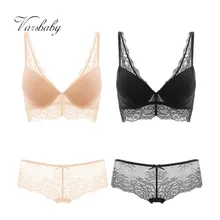 Varsbaby Глубокий V собрать цветочные кружева пуш-ап нижнее белье для женщин 2 бюстгальтера наборы/партия