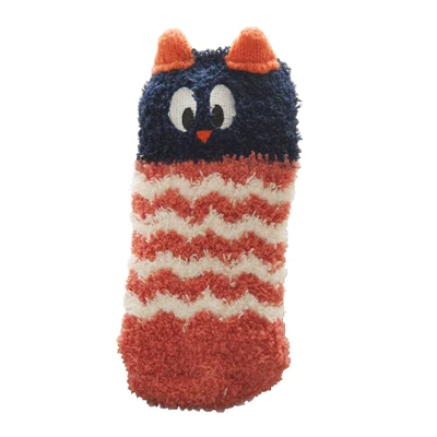 Новейшее поступление 1 пара детских зимних носков для младенцев хлопок симпатичные носки с нескользящей плюшевой подошвой для детей 1-4 года - Цвет: Owl