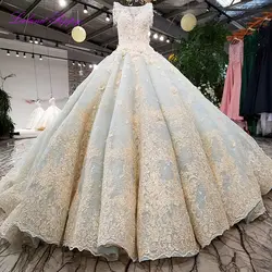 Роскошные женские бальное платье свадебное собор Поезд без рукавов жемчуг бисером Vestido de novia свадебное платье с 3D цветы