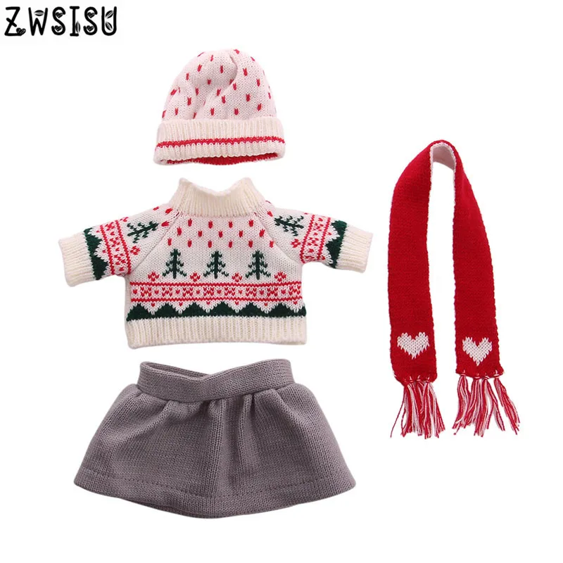 Рождественская кукла, вязаный свитер, шапка и трусики, подходит для 43 см, аксессуары для кукол, куклы, дарят детям лучший подарок - Цвет: n158