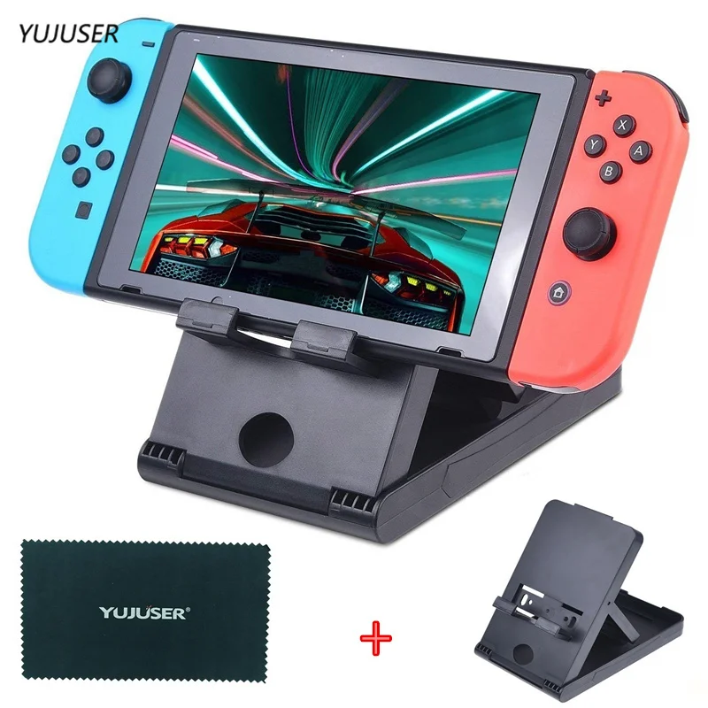 

YUJUSER 1 X Foldable Stand Holder for Nintend Switch Console Adjustable Portable Bracket Holder with Cleaning Cloth