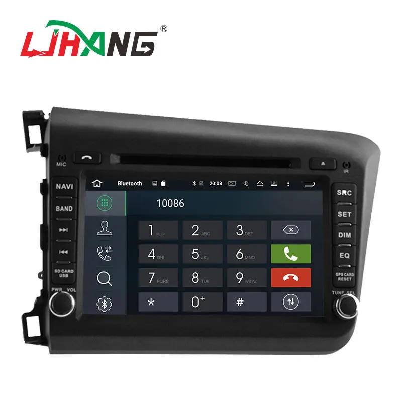 Top LJHANG 8 inch Android 8.1 Car DVD Player 2 Din For Honda Civic 2012-2015 2016 GPS Navigation Radio WIFI Multimedia Stereo Audio 1