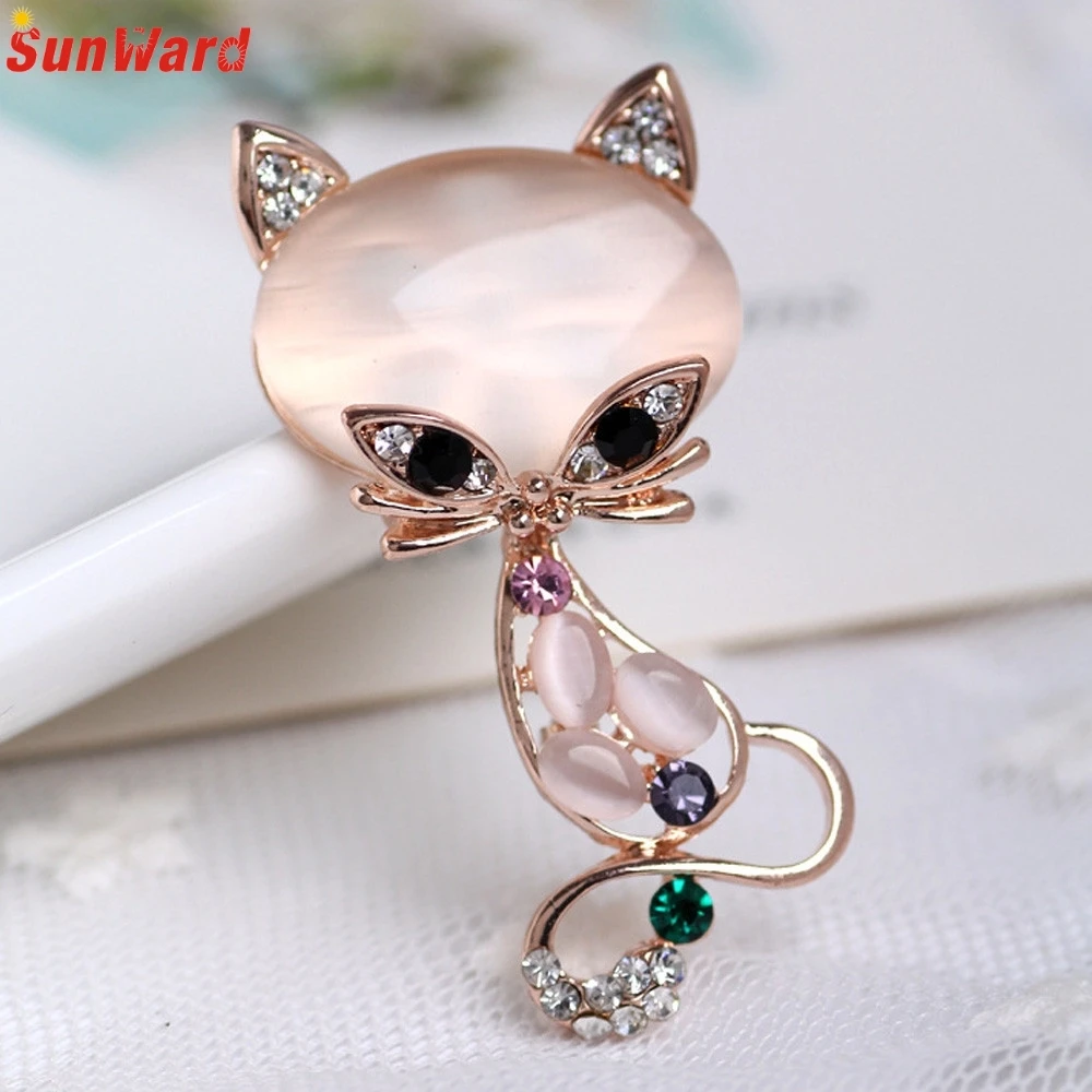

Women Flower Cat Rhinestone Scarf Buckle Brooch Pins for Silk Scarves Clip Fashion Jewelry Delicate