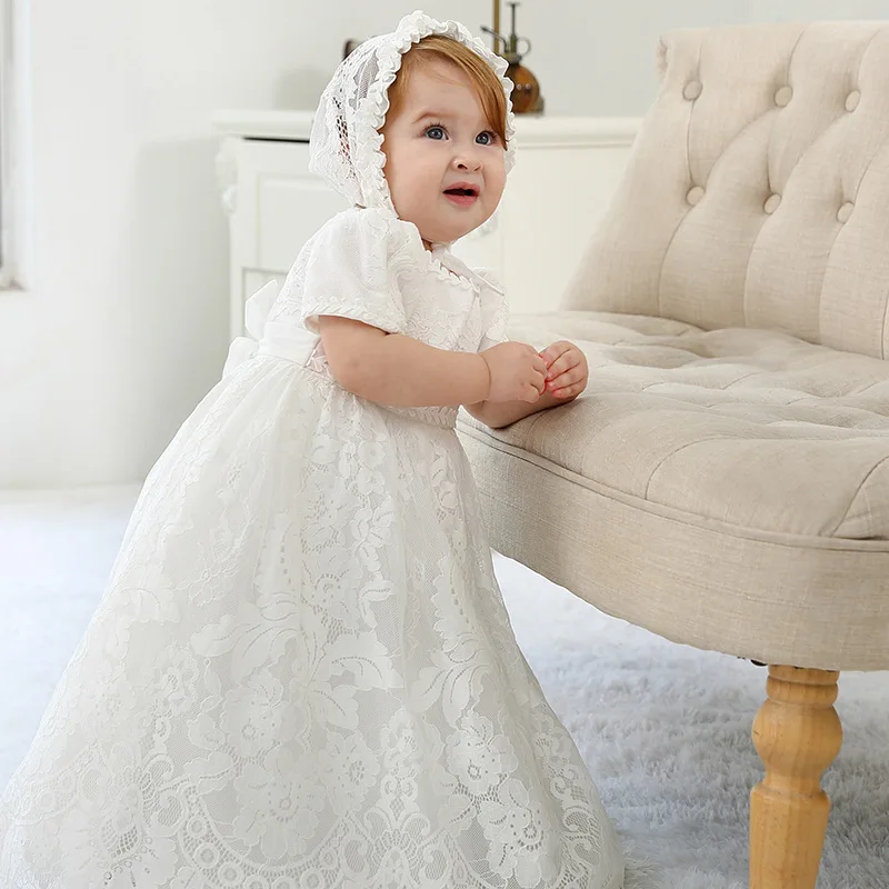 

Toddler Girls Baptism Christening Gown Dresses Baby Shower Party Cloth