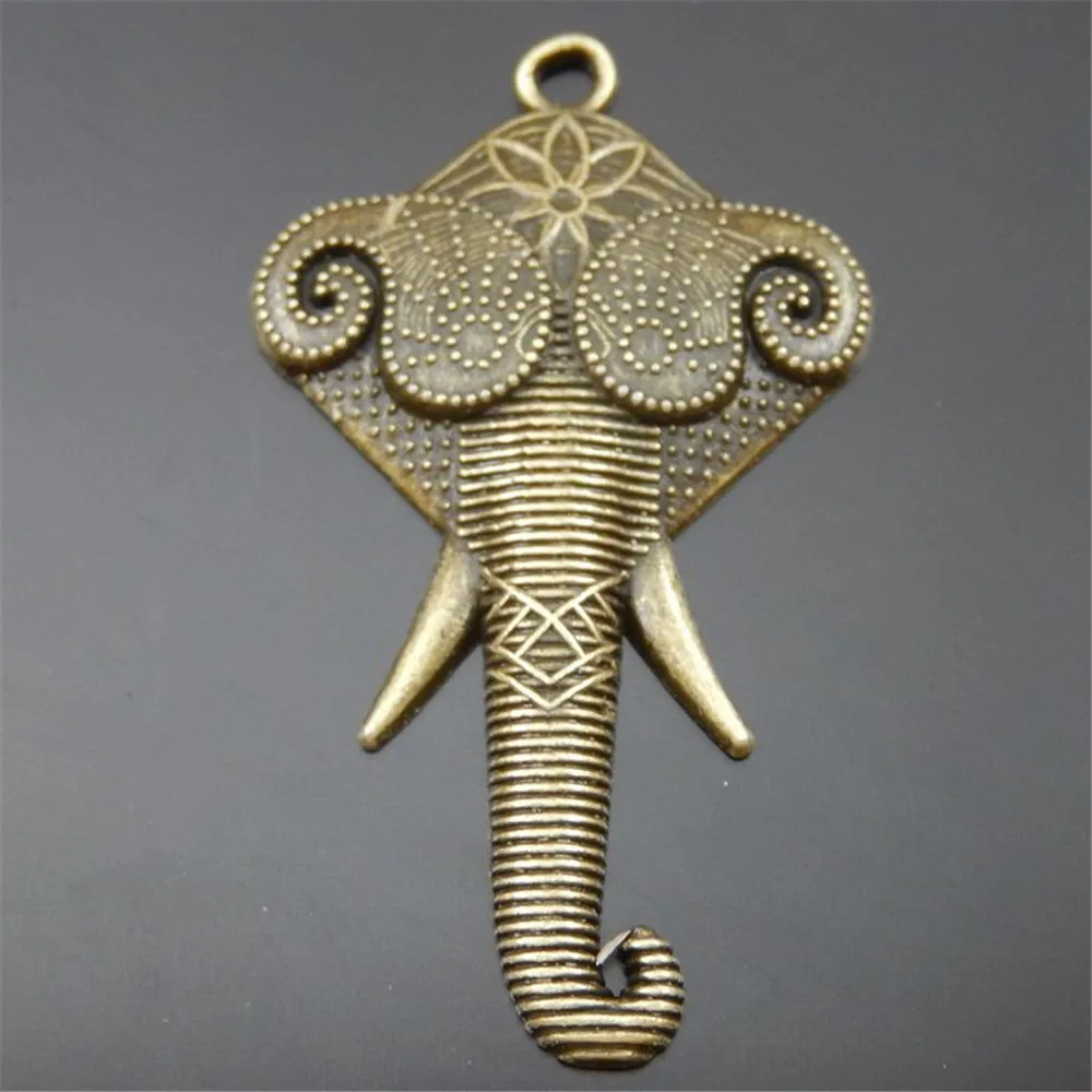 GraceAngie 10pcs Retro Elephant Head Charms Long Nose Ethnic Hanging