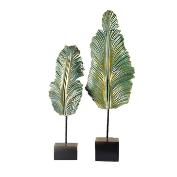 

2Pcs/set 53/67.5cm Creative Decorate Banana Leaf Figurine Home Decor Spine Leaf Resin Craft Gift Desktop Decoration Office R1505