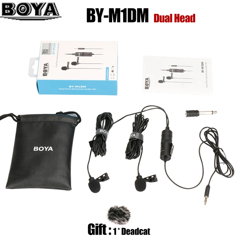 BOYA BY-M1 BY-M1DM Микрофон для телефона петличный Аудио Микрофон для xiaomi камера воротник микрофон iPhone Xs X 8 Canon Nikon DSLR - Цвет: BY-M1DM with Gift