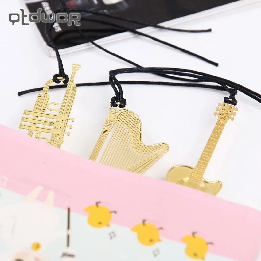 1 шт. корейские канцелярские металлические закладки модная музыка фортепиано гитара закладки для книги креативный подарок