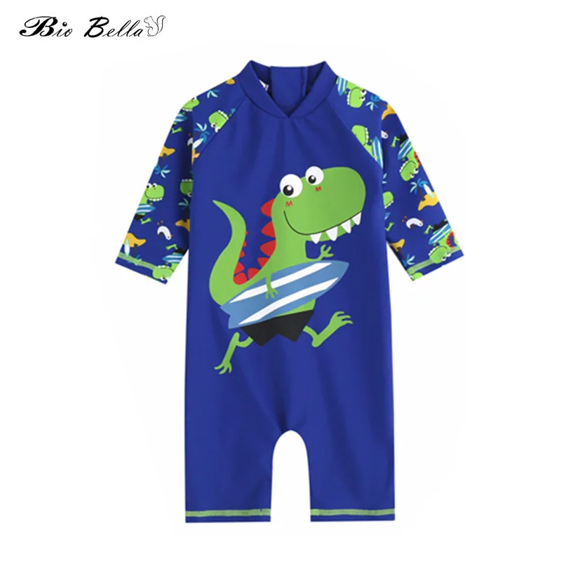 

Kids Boys Swimwear Fashion Cartoon Long Sleeve Surfing Bathing Swimming Bathwear One Piece Swimsuit For Boys 1-5T Swimwear Boys