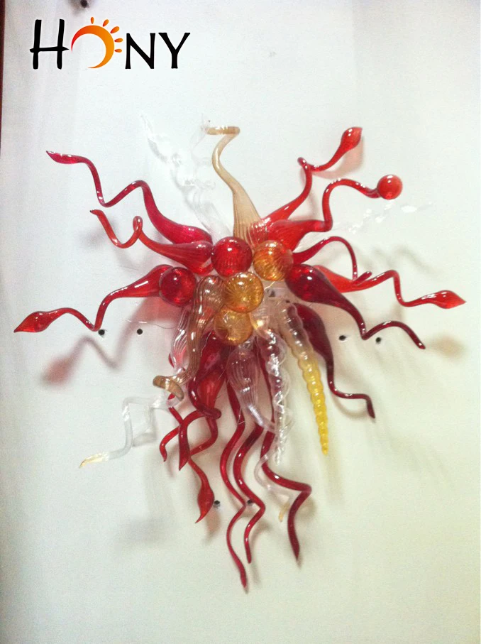 Free shipping special shape blown glass wall art decorative lighting