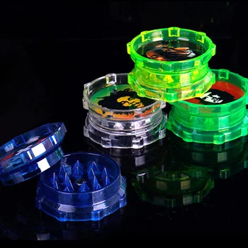 

720pcs/lot 2016 herb grinder 4 color chooes smoke detector 2 layer Plastic Tobacco Grinder pipe tool christmas gift amoladora
