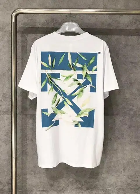 

19ss OFF-WHITE C/O VIRGIL ABLOH Rome Limited Green Deciduous Arrow Streetwear Men Women Short Sleeve T-Shirt