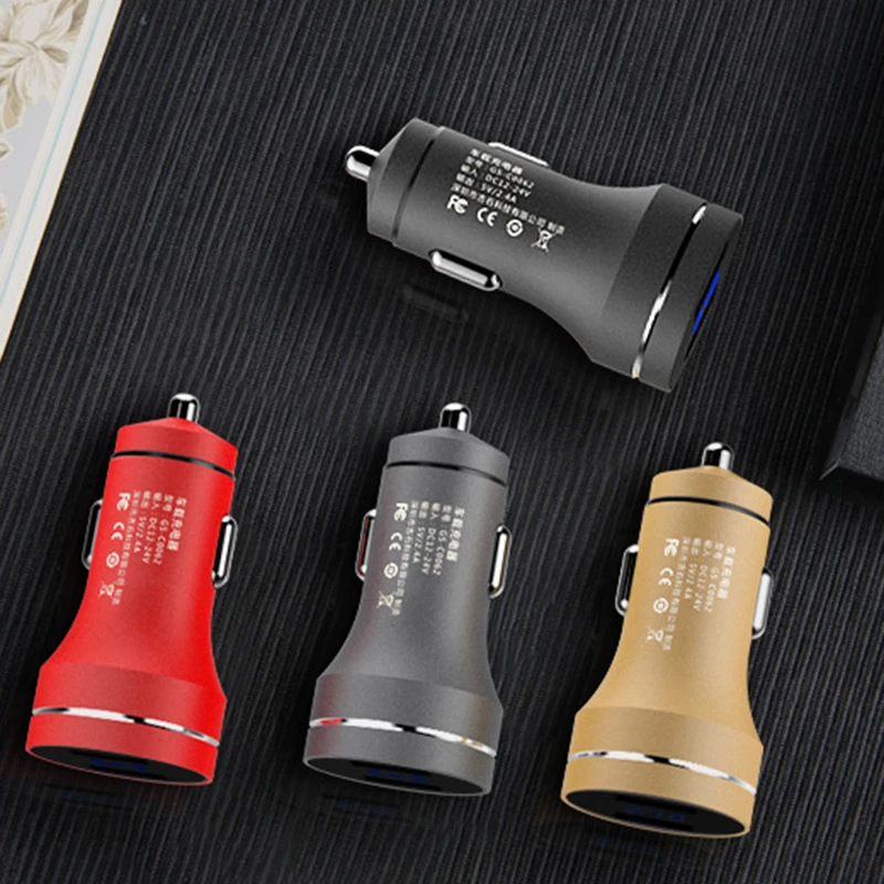 

Mini Dual USB 2.4A Car Charger For iphone XR XS X 8 7 for samsung note 9 8 xiaomi 9 Mobile Phone Tablet GPS Fast Charger Adapter