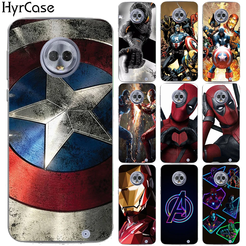 

Spider Iron Man Super Heros Soft TPU Case For Motorola Moto G6 Plus Avengers Silicon Back Cover For Coque Motorola Moto G6 Plus