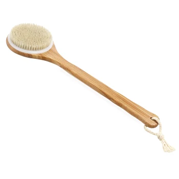 

Bath Brushes Backbrush - Bath Shower The natural bristles with long handle wood color