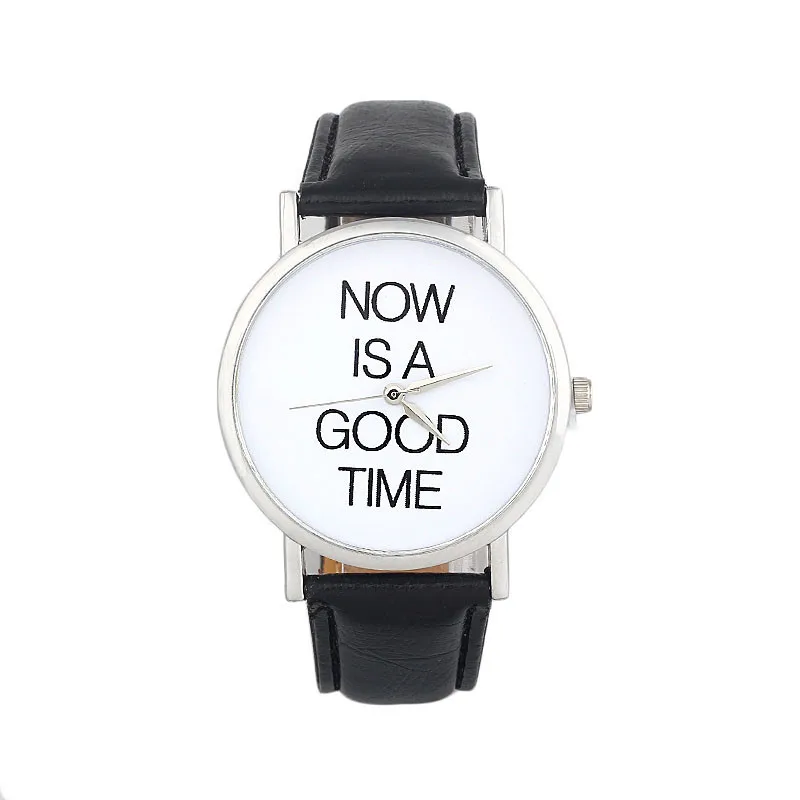 Women's watches casual watches NOW IS A GOOD TIME Womens Leather Band Analog Quartz Dial Wrist Watch clock Reloj mujer M06 (6)