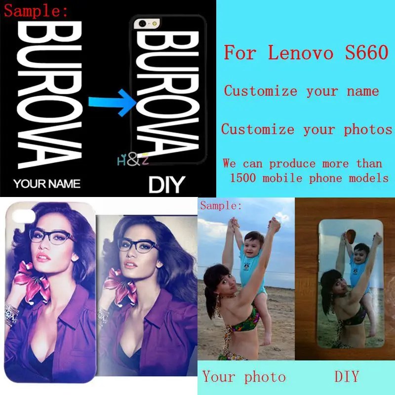 DIY пользовательский дизайн, Настройка печати имени вашего фото телефона чехол для LENOVO S660