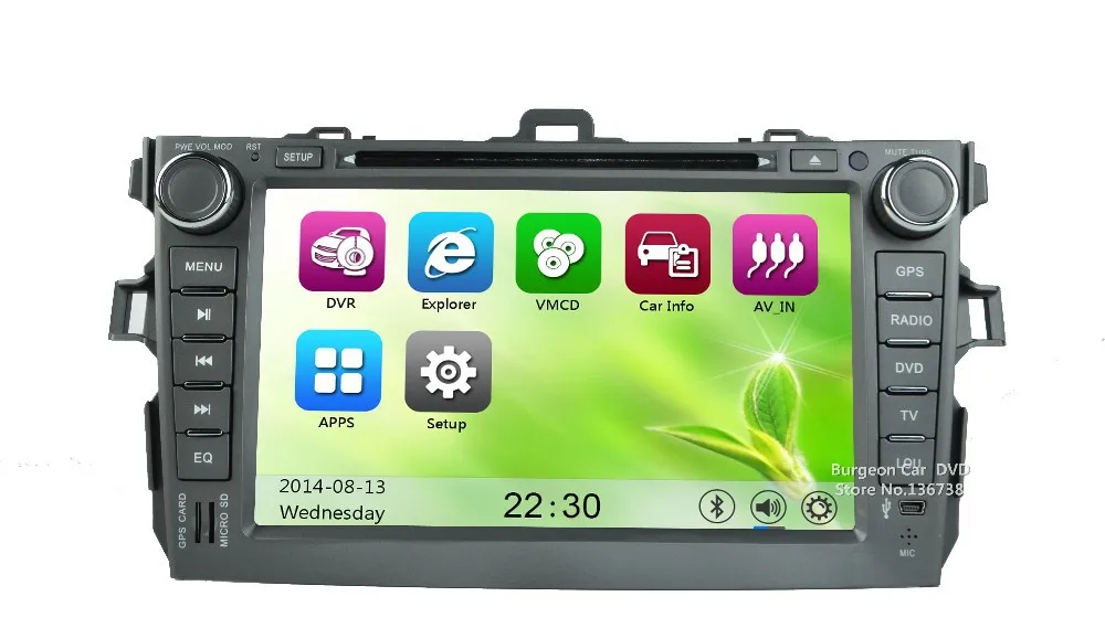 Excellent Car DVD Player for Toyota Corolla 2007-2011 Touch Screen Bluetooth USB SD iPhone 3G WiFi GPS Navigation Radio Central Multimidia 27