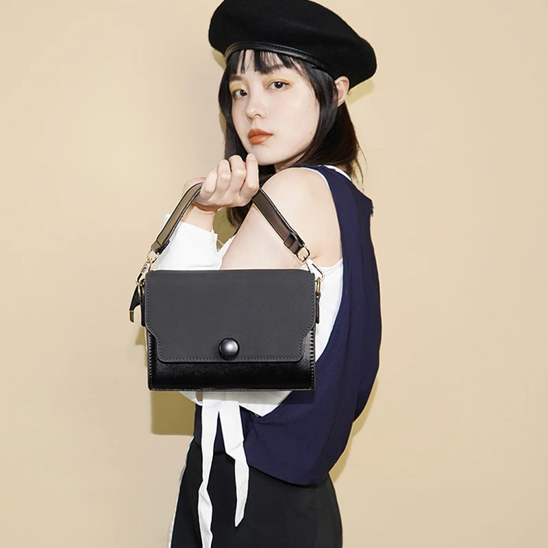 

BENVICHED Ladies' pu bag 2019 new autumn retro handbag green fashion Inclined single shoulder bag small square bag c327