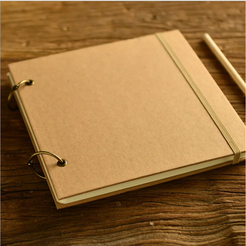 Горячая пустой Sketchbook дневник рисунок граффити живопись A4 спираль площадь kraft