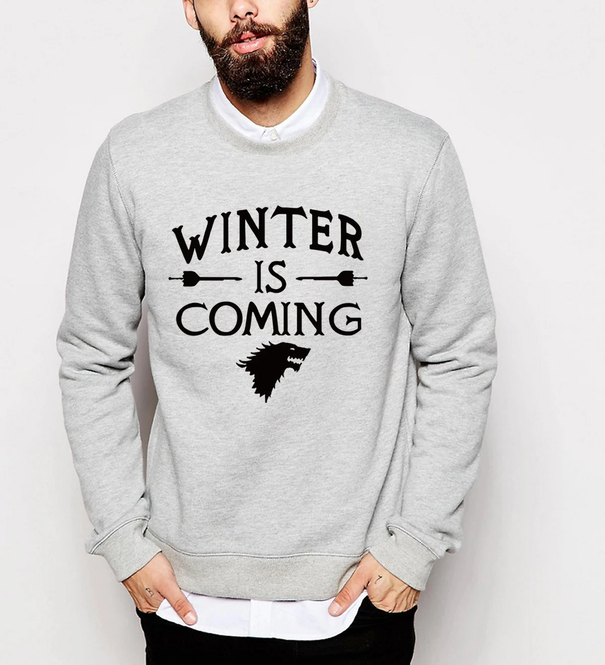 

Game of thrones sweatshirts winter is coming letter print men hoodies 2018 autumn winter fleece hip hop tracksuit