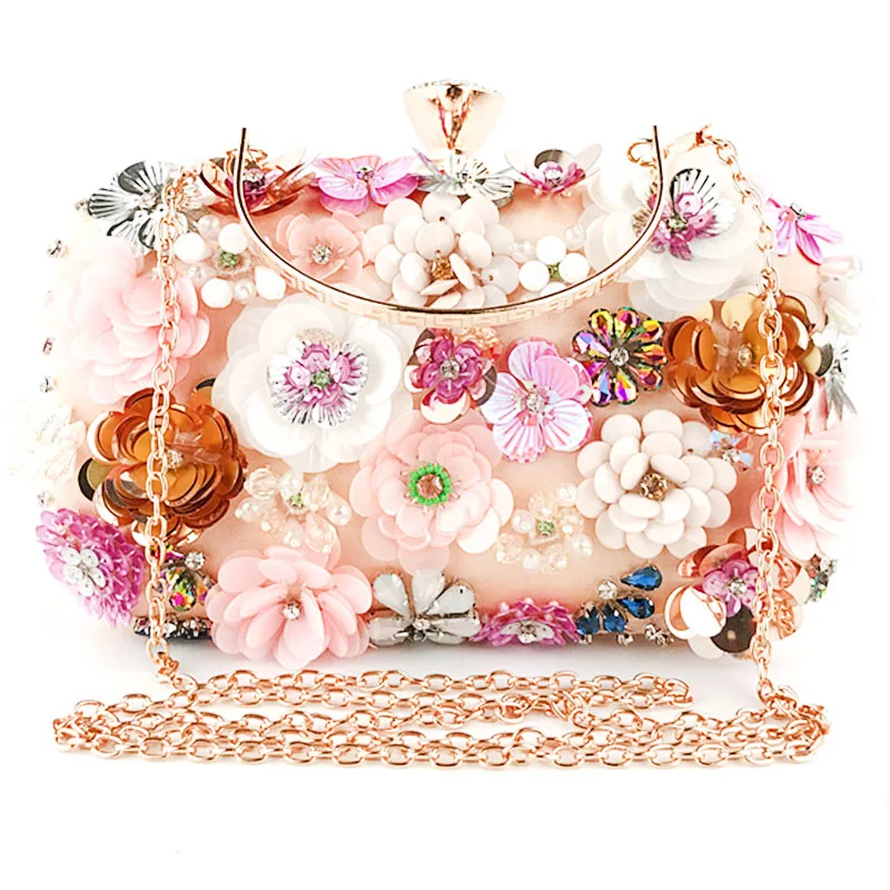 DCOS Women Clutches Colorful Flower Evening Bag Sequins Satin Evening Clutch DCOS Women Clutches Colorful Flower Evening Bag Sequins Satin Evening Clutch